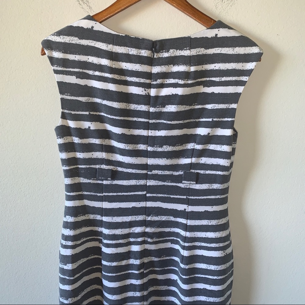 Calvin Klein White & Gray Striped Sheath Dress - Picture 7 of 9